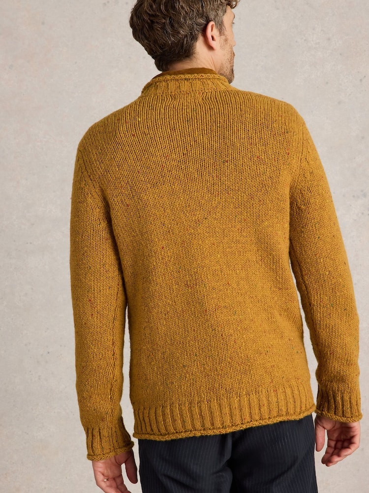 White Stuff Yellow Cable Mix Crew Neck Jumper - Image 2 of 6