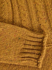 White Stuff Yellow Cable Mix Crew Neck Jumper - Image 6 of 6