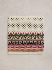 White Stuff Natural Fairisle Pattern Knitted Snood - Image 2 of 2