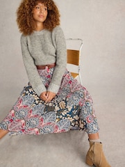 White Stuff Green Hope Bias Cut Maxi Skirt - Image 3 of 6