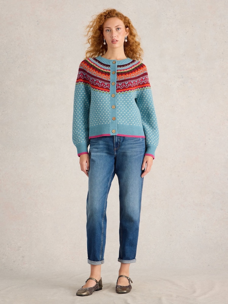 White Stuff Blue Mini Heart Cardigan - Image 1 of 6