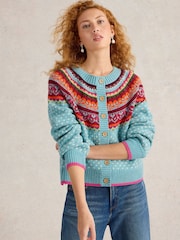White Stuff Blue Mini Heart Cardigan - Image 2 of 6