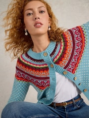 White Stuff Blue Mini Heart Cardigan - Image 4 of 6
