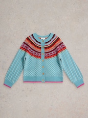 White Stuff Blue Mini Heart Cardigan - Image 5 of 6