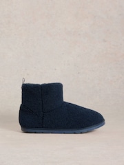 White Stuff Blue Fleece Slipper Boots - صورة 1 من 4