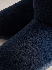 White Stuff Blue Fleece Slipper Boots - صورة 4 من 4