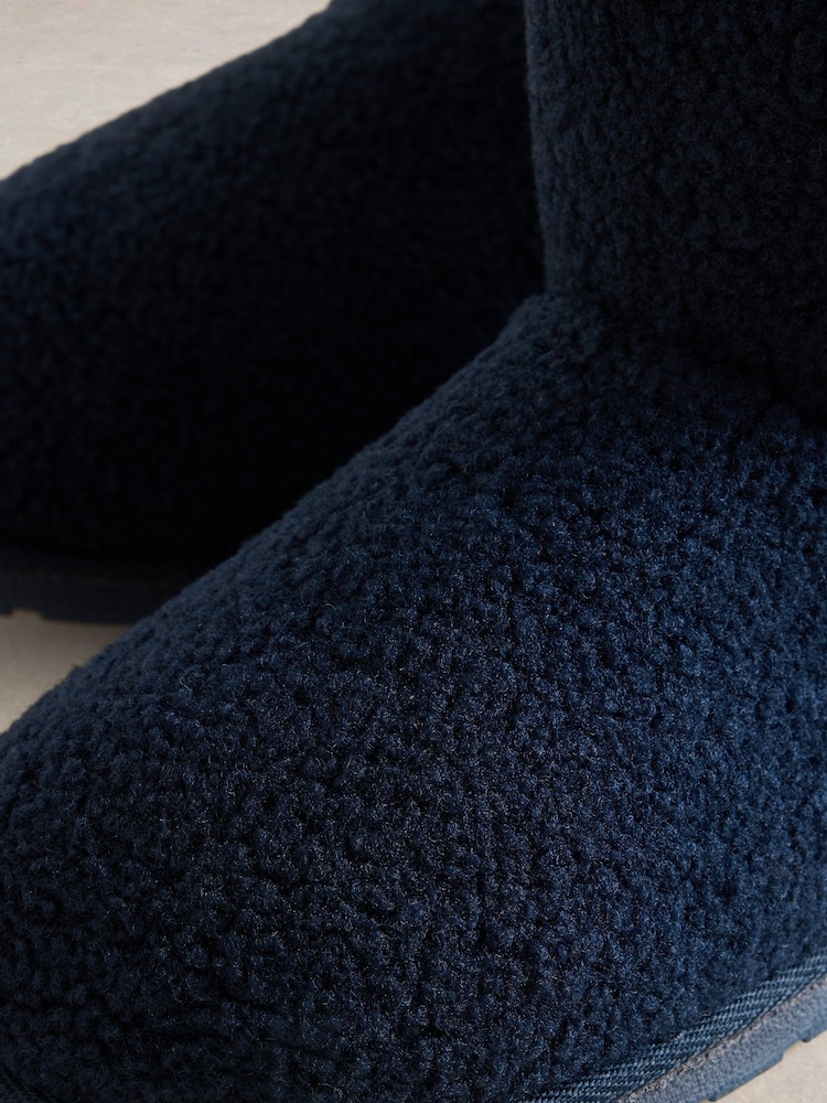 White Stuff Blue Fleece Slipper Boots - صورة 4 من 4