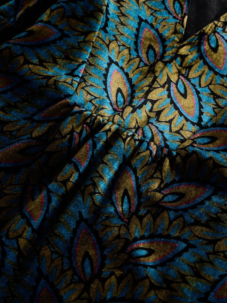 White Stuff Green Ash Velvet Mix Dress - Image 6 of 6