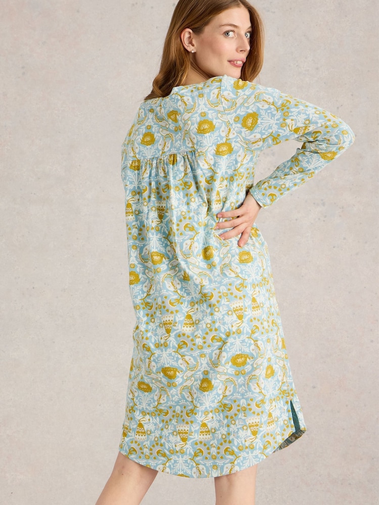 White Stuff Blue Eva Jersey Nightie - Image 2 of 6 White Stuff Blue Eva Jersey Nightie - Image 2 of 6