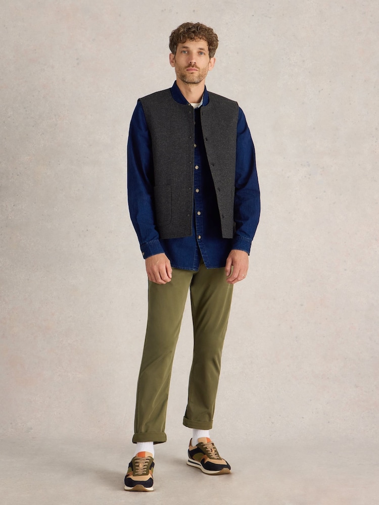 White Stuff Grey McKay Wool Gilet - Image 1 of 6