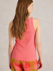 White Stuff Pink Hailey Henley Jersey Vest - Image 2 of 6