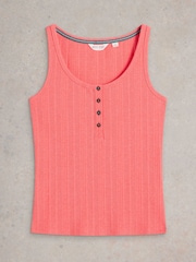 White Stuff Pink Hailey Henley Jersey Vest - Image 5 of 6