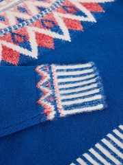 White Stuff Blue Sapphire Fairisle Pattern Jumper - Image 6 of 6