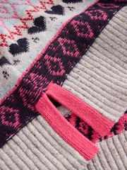 White Stuff Grey Gabby Longline Fairisle Pattern Jumper - Image 6 of 6