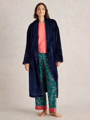 White Stuff Blue Clover Cosy Dressing Gown - Image 1 of 6
