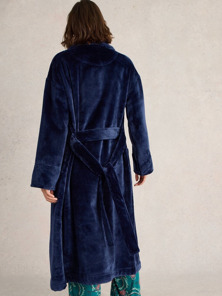 White Stuff Blue Clover Cosy Dressing Gown - Image 2 of 6