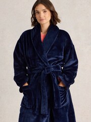 White Stuff Blue Clover Cosy Dressing Gown - Image 3 of 6
