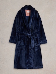 White Stuff Blue Clover Cosy Dressing Gown - Image 5 of 6