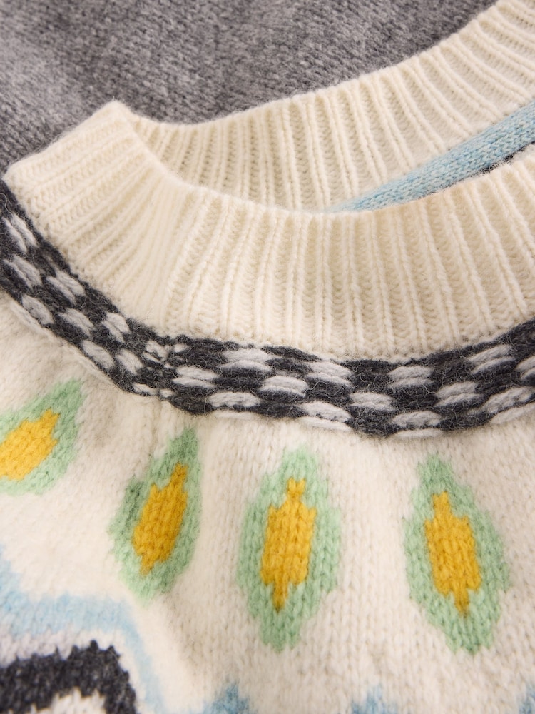 White Stuff Grey Sunset Fairisle Pattern Jumper - Image 6 of 6