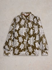 White Stuff Green Phoebe Jacquard Shirt - Image 5 of 6