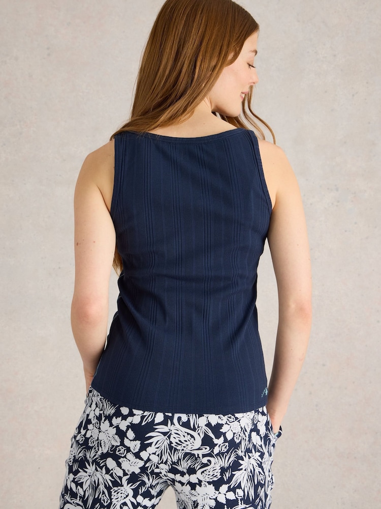 White Stuff Blue Hailey Henley Jersey Vest - Image 2 of 6 White Stuff Blue Hailey Henley Jersey Vest - Image 2 of 6