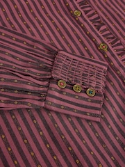 White Stuff Purple Aster Metallic Stripe Shirt - Image 6 of 6