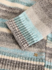 White Stuff Blue Spacedye Knitted Jumper - Image 5 of 6