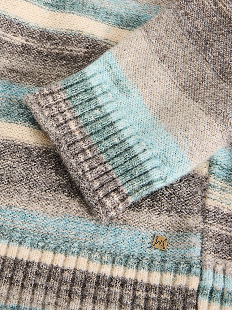 White Stuff Blue Spacedye Knitted Jumper - Image 5 of 6