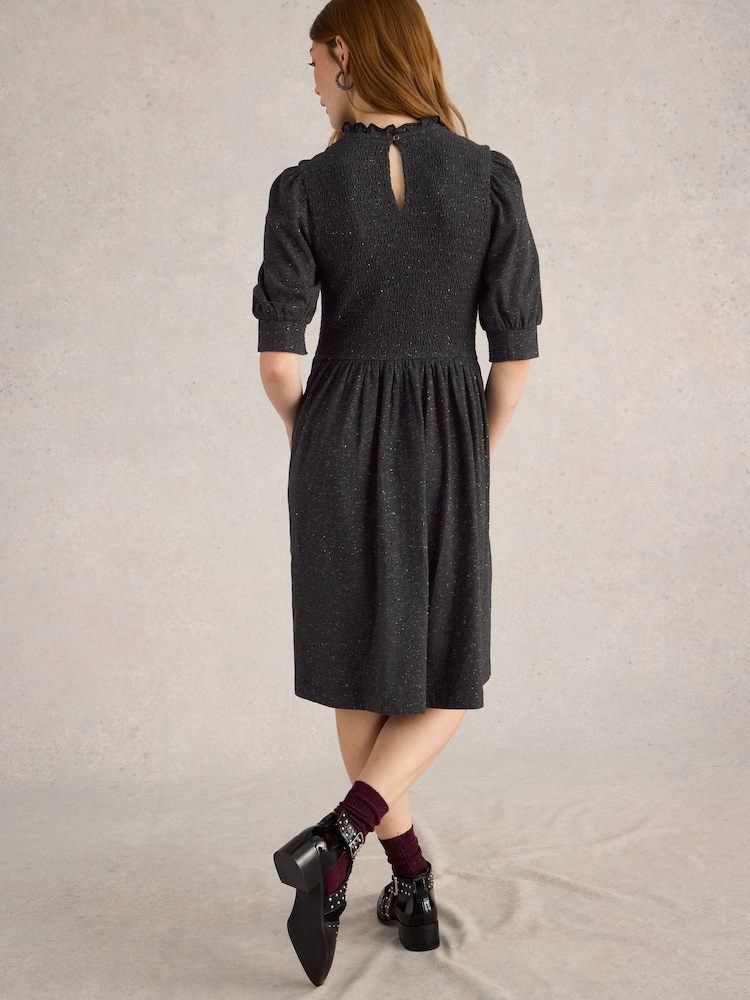 White Stuff Grey Molly Sparkle Jersey Dress - Image 3 of 6
