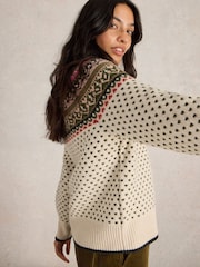 White Stuff White Mini Heart Fairisle Pattern Jumper - Image 3 of 6