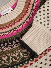 White Stuff White Mini Heart Fairisle Pattern Jumper - Image 6 of 6
