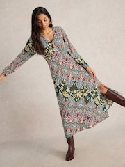 White Stuff Green Hope Bias Cut Dress - Image 3 of 6