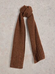 White Stuff Brown Berkley Cable Nep Scarf - Image 1 of 3