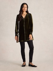 White Stuff Green Olive Velvet Tunic - Image 1 of 6