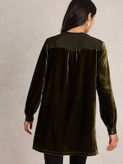 White Stuff Green Olive Velvet Tunic - Image 3 of 6