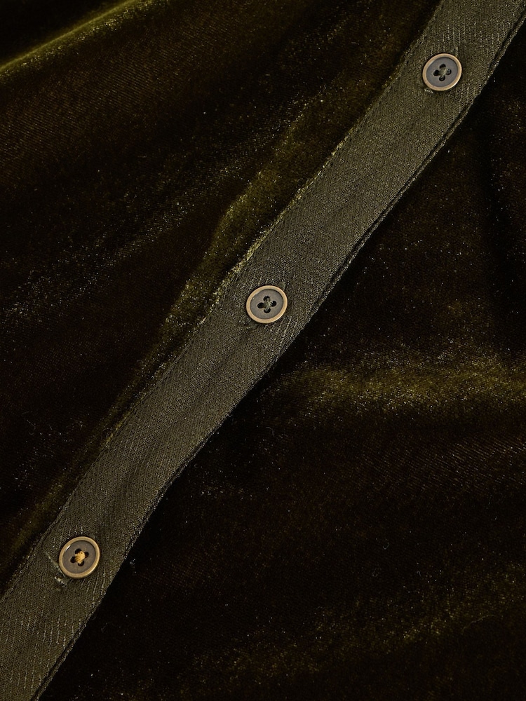 White Stuff Green Olive Velvet Tunic - Image 6 of 6