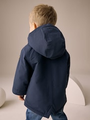 Navy Waterproof Borg Lined Parka Coat (3mths-7yrs) - Image 4 of 12