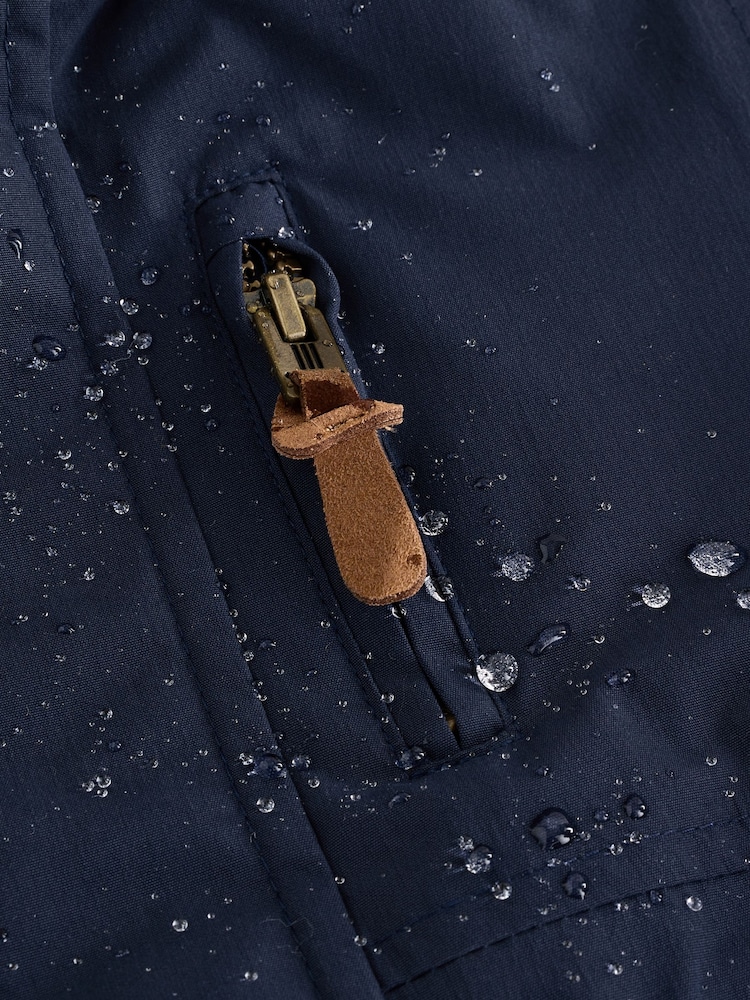 Navy Waterproof Borg Lined Parka Coat (3mths-7yrs) - Image 9 of 12