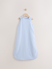 Modern Blue Muslin 1 Tog Baby 100% Cotton Sleep Bag - Image 1 of 1
