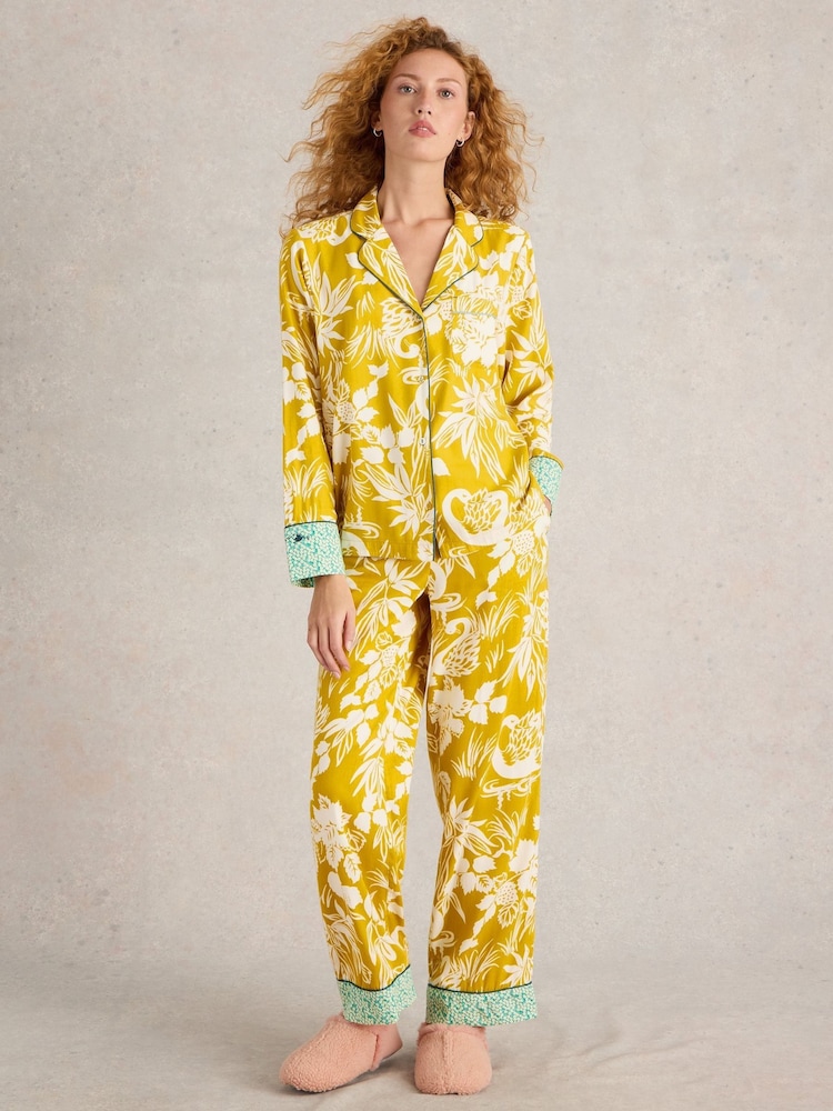 Geel - White Stuff Nina Organic Pyjamas Shirt - Image 1 of 6