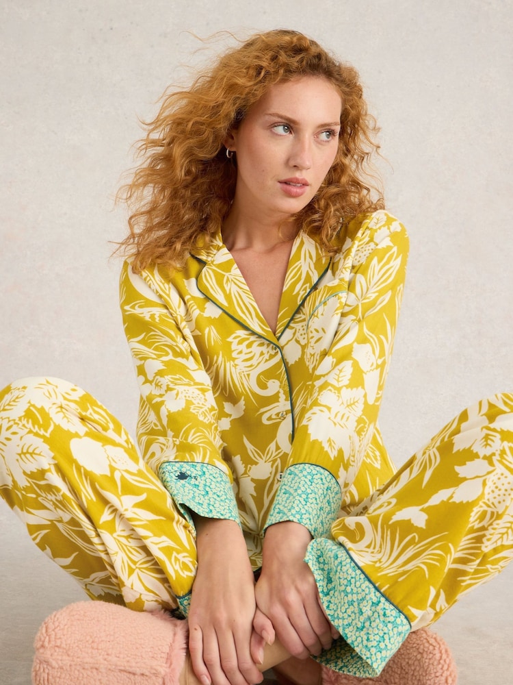 Geel - White Stuff Nina Organic Pyjamas Shirt - Image 3 of 6