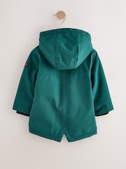 Forest Green Waterproof Borg Lined Parka Coat (3mths-7yrs) - Image 3 of 9