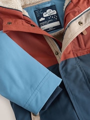 Navy/Red Colourblock Waterproof Borg Lined Parka Coat (3mths-7yrs) - Image 5 of 6