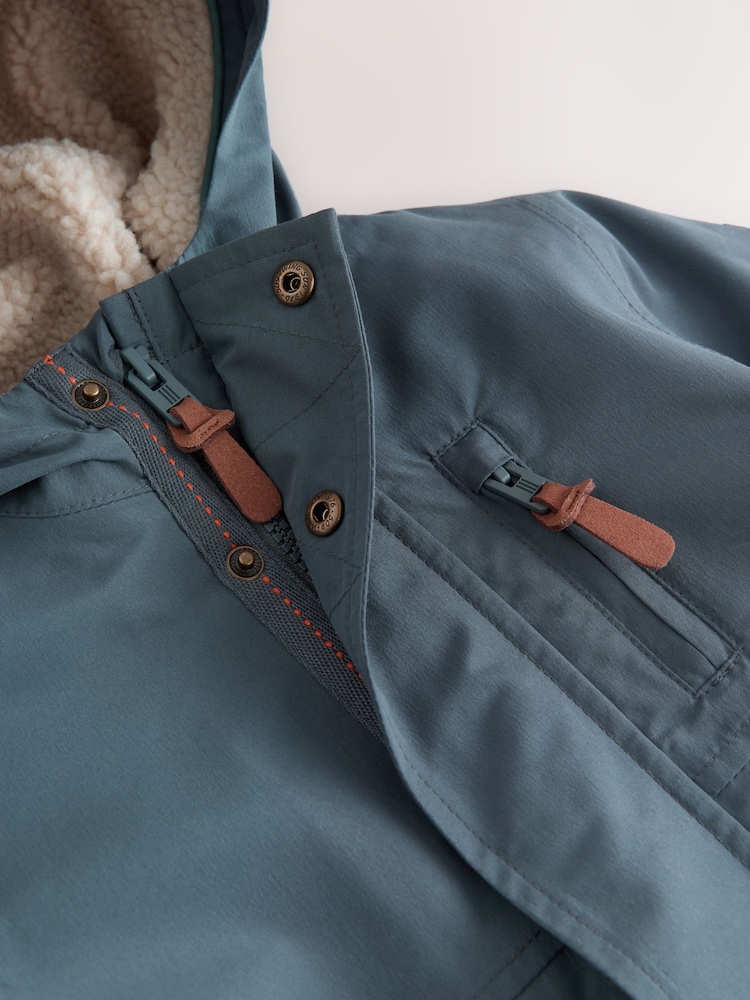 Grey Waterproof Borg Lined Parka Coat (3mths-7yrs) - Image 6 of 9