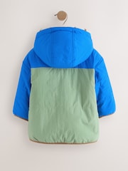 Blue/Green Reversible Borg Jacket (3mths-7yrs) - Image 2 of 9