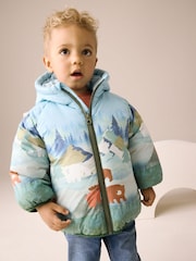 Green Scene Print Padded Coat (3mths-7yrs) - Image 1 of 10