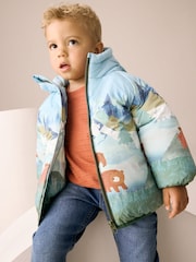 Green Scene Print Padded Coat (3mths-7yrs) - Image 4 of 10