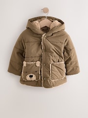 Tan Brown Shower Resistant Borg Jacket (3mths-7yrs) - Image 1 of 8