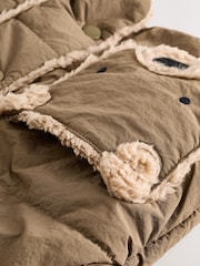 Tan Brown Shower Resistant Borg Jacket (3mths-7yrs) - Image 6 of 8