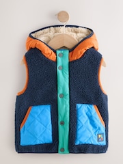 Multi Colourblock Borg Gilet (3mths-7yrs) - Image 1 of 4
